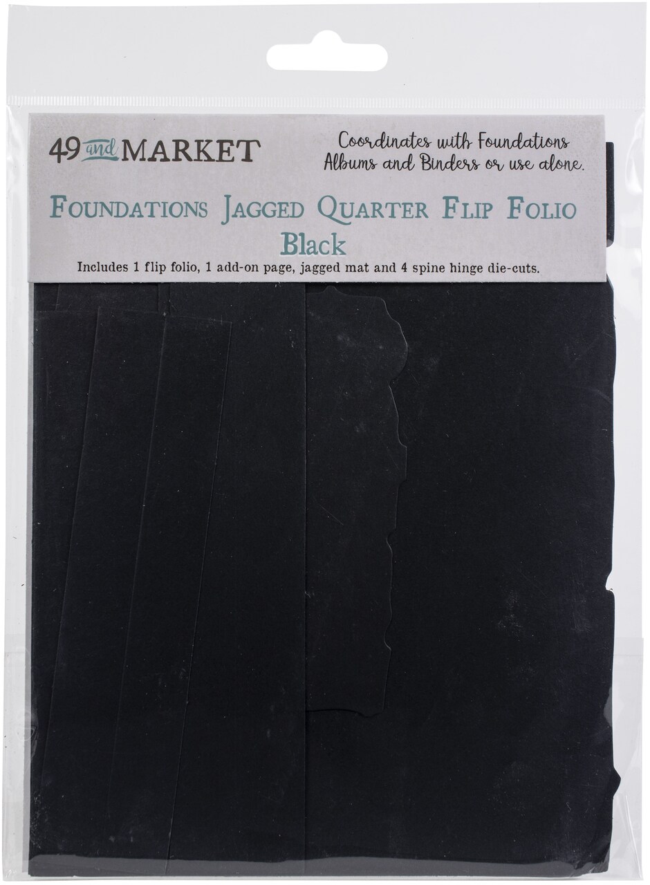 49 And Market Foundations Jagged Quarter Flip Folio-Black